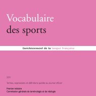Vocabulaire des sports - MinistÃ¨re de l'Ãducation nationale