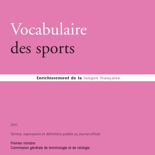 Vocabulaire des sports - MinistÃ¨re de l'Ãducation nationale