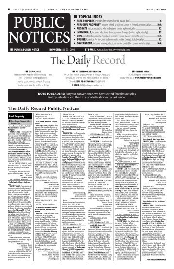 The Daily Record Public Notices - Missouri Lawyers Media