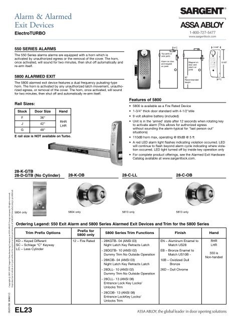 Order Form - Sargent Locks