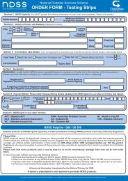 ORDER FORM - Testing Strips - NDSS