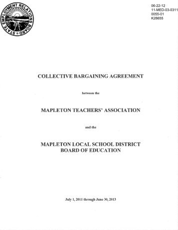 collective bargaining agreement mapleton teachers' association ...