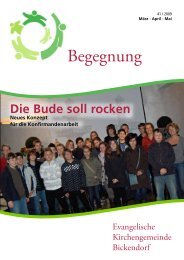 Die Bude soll rocken - Evangelische Kirchengemeinde Bickendorf