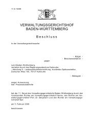 Beschluss VGH Baden-Württemberg