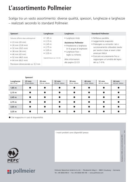 italiano - Pollmeier Massivholz GmbH & Co.KG