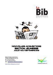 Liste des acquisitions section Jeunesse (juillet ... - Villeneuve sur Lot