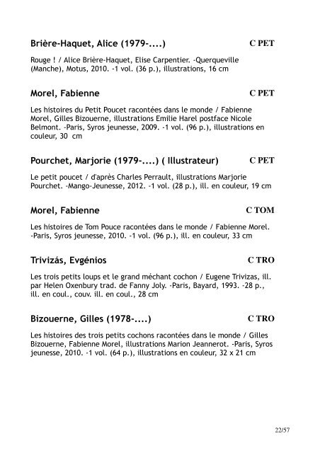 Liste des acquisitions section Jeunesse (juillet ... - Villeneuve sur Lot