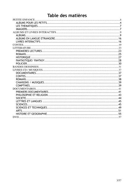 Liste des acquisitions section Jeunesse (juillet ... - Villeneuve sur Lot