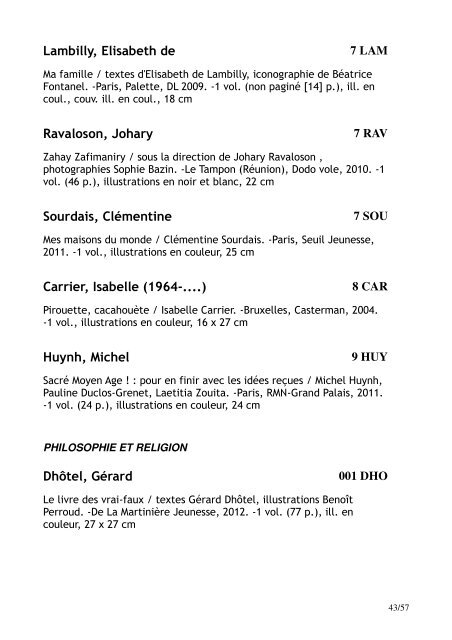 Liste des acquisitions section Jeunesse (juillet ... - Villeneuve sur Lot