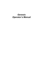 Genesis Operator's Manual