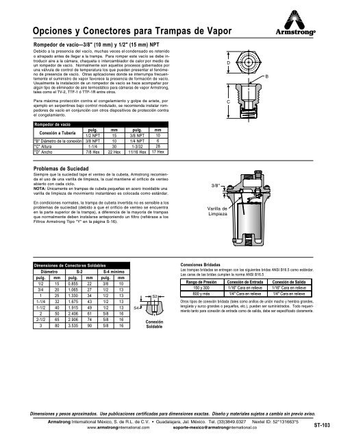 Trampas de Vapor - Armstrong International, Inc.