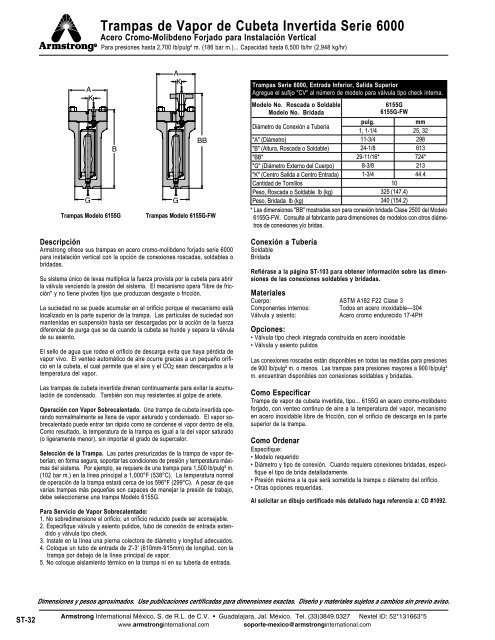 Trampas de Vapor - Armstrong International, Inc.