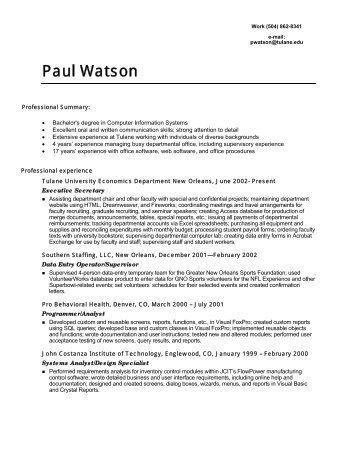Resume economics phd