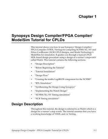 Chapter 1 Synopsys Design Compiler/FPGA Compiler - Xilinx