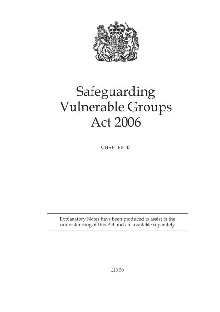 Safeguarding Vulnerable Groups Act 2006 - Fair Play For Children