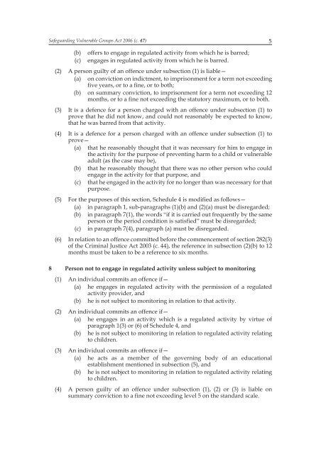 Safeguarding Vulnerable Groups Act 2006 - Fair Play For Children