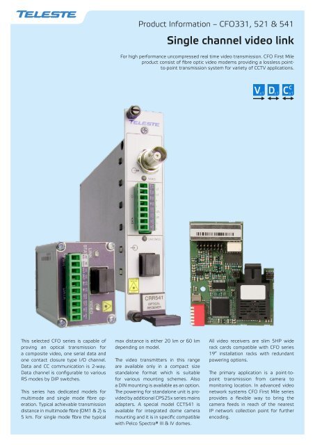 Technical specifications - Teleste