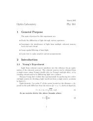 Optics Laboratory Phy 344 1 General Purpose 2 Introduction - Physics