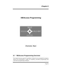 Chapter 6 VB/Access Programming