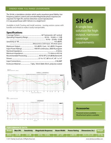 Spec Sheet (pdf) - Danley Sounds Labs