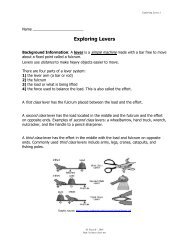 Exploring Levers - version 2 - Science Class