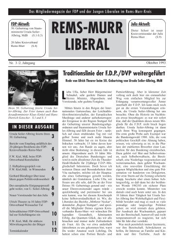 Rems-Murr-Liberal 10/1993 - FDP Kreisverband Rems-Murr