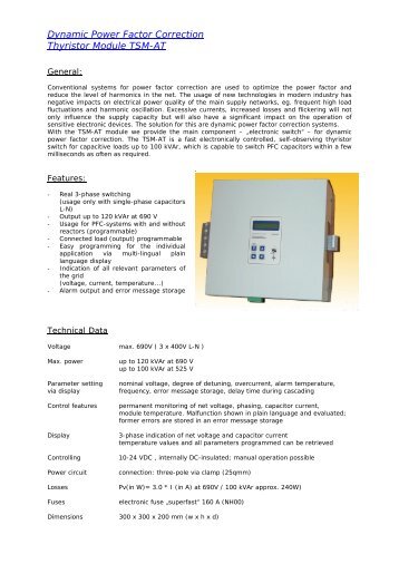 Dynamic Power Factor Correction Thyristor Module TSM-AT