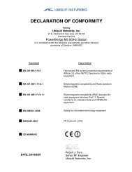 DECLARATION OF CONFORMITY - Ubiquiti Networks