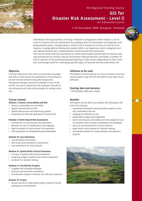 GIS for Disaster Risk Assessment - Level II - Typhoon Committee