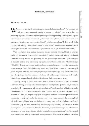 otwÃ³rz peÅny tekst w formacie pdf - Kultura Historia Globalizacja