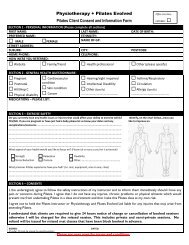 Pilates Consent Form with Terms and Conditions - Physiotherapy ...