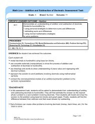 Addition and Subtraction of Decimals ... - LearnAlberta.ca