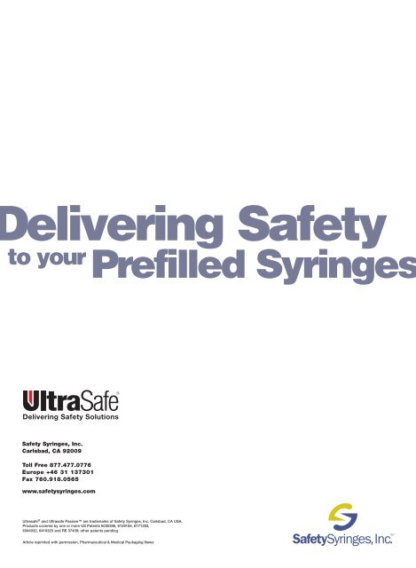 Prefilled Syringes, p. 40 - Safety Syringes, Inc.