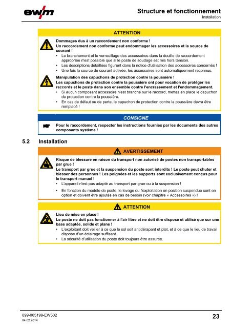 Structure et fonctionnement - EWM Hightec Welding GmbH