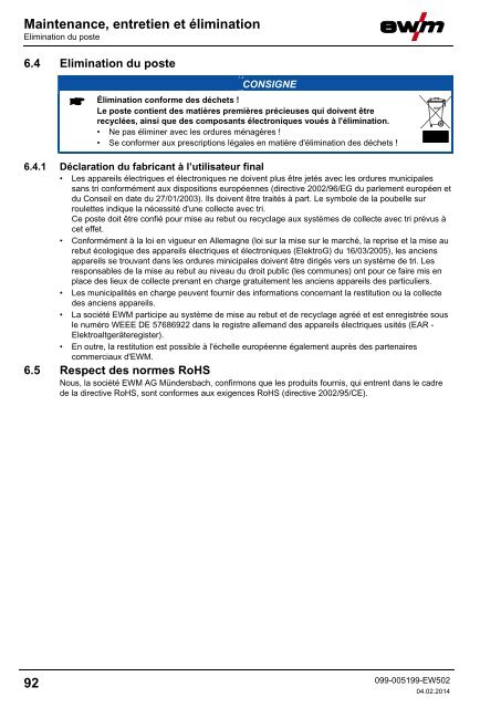 Structure et fonctionnement - EWM Hightec Welding GmbH