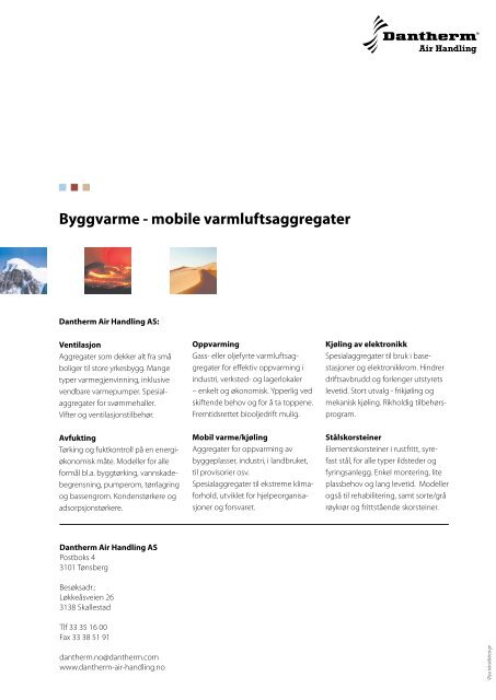 Mobile varmluftsaggregater - Dantherm