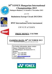 Tournament prospectus - Badminton World Federation