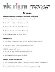PERCUSSION 101 STUDY GUIDE Timpani - Vic Firth