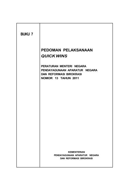 buku 7 pedoman pelaksanaan quick wins - Reformasi Birokrasi ...