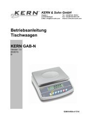 Betriebsanleitung Tischwaagen - KERN & SOHN GmbH