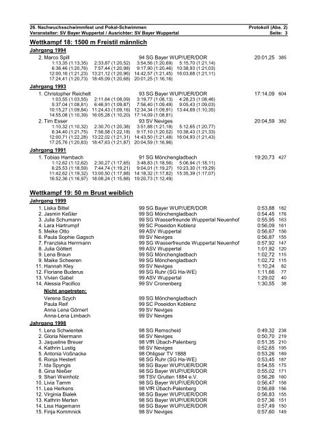 Protokoll - SSV Rheydt