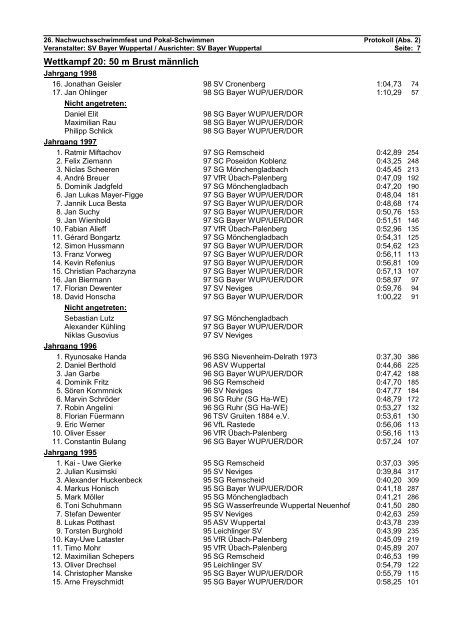 Protokoll - SSV Rheydt