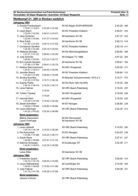 Protokoll - SSV Rheydt