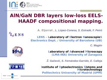AlN/GaN DBR layers low-loss EELS- HAADF compositional mapping.