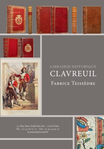 TÃ©lÃ©charger le pdf du catalogue - Librairie historique Clavreuil