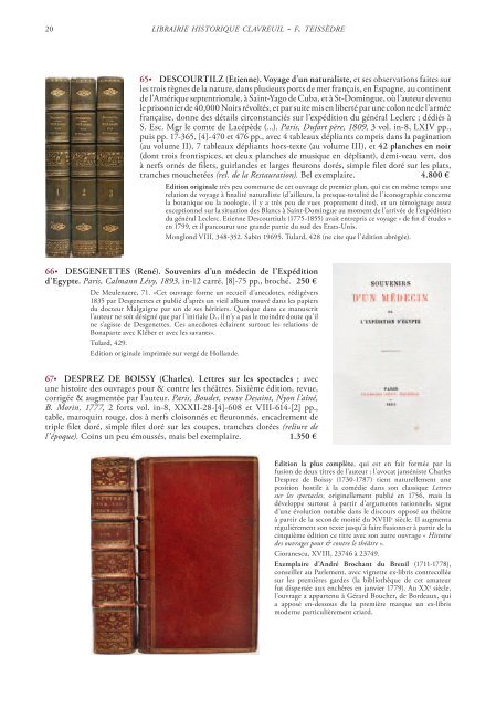 TÃ©lÃ©charger le pdf du catalogue - Librairie historique Clavreuil