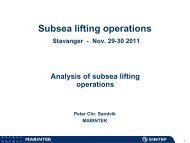 Analysis of subsea lifting operations Introduction