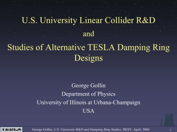 U.S. University Linear Collider R&D and Studies of Alternative ...