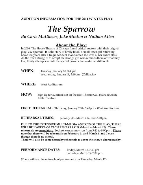 The Sparrow - Adlai E. Stevenson High School