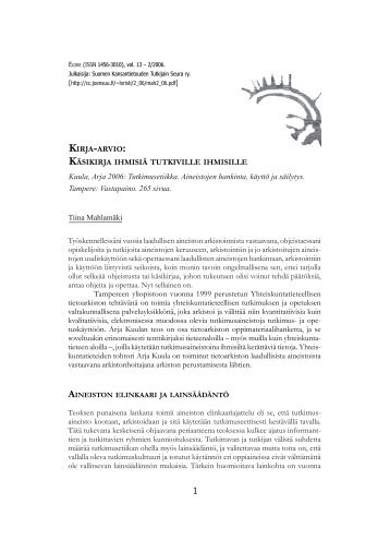 Arja Kuula 2006: Tutkimusetiikka - Elore